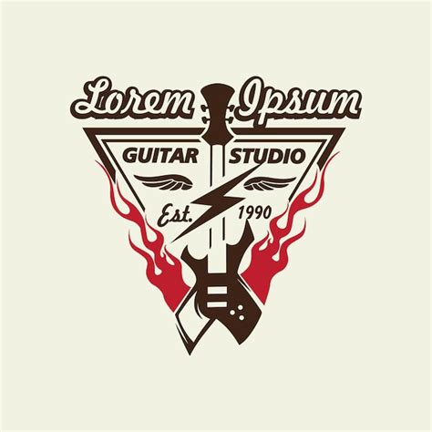 Premium Vector Guitar Studio Logo Vector Illustration