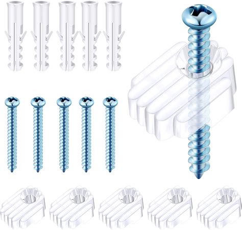 Tatuo 20 Sets Of Mirror Holder Clips Kit Clear Plastic Mirror Mounting Clips