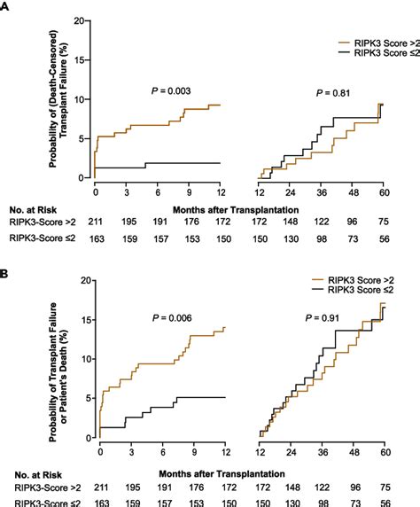 Ripk Expression Predicts Kidney Transplant Failure A Kaplan Meier