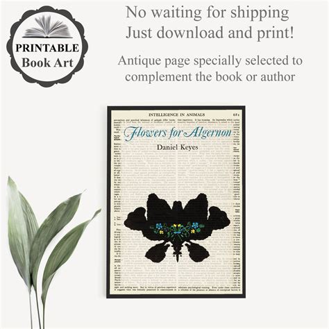 Printable 'flowers for Algernon' Book Cover Poster - Etsy