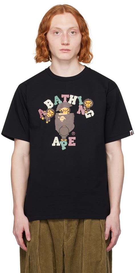 BAPE Black Colors College Milo T Shirt SSENSE UK