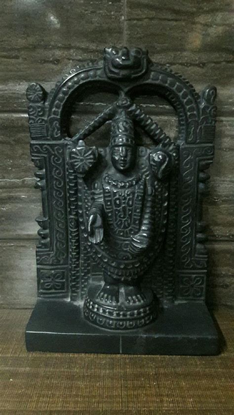 Plain Hindu Tirupati Balaji Black Marble Statue For Home Size