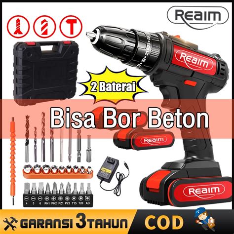 Jual Reaim V Speed Mesin Bor Baterai Tangan Cordless Drill Battery