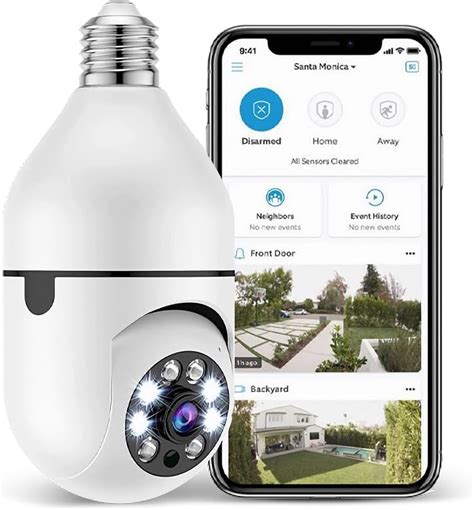 Optiguard Ampoule Camera Surveillance WiFi 5G E27 Camera 360º 1080P