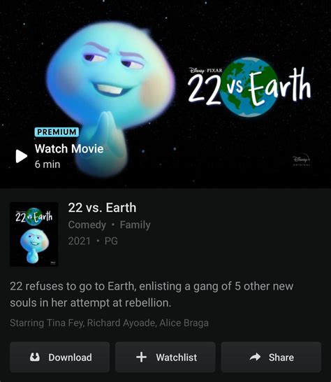 Pixar's 22 vs. Earth short film is now streaming on hotstar. : r ...