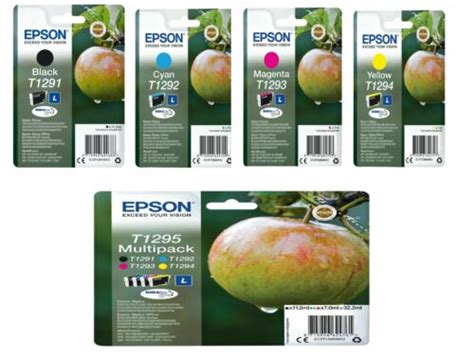 Genuine Epson T1291 T1292 T1293 T1294 T1295 BCMY Apple Ink Cartridges