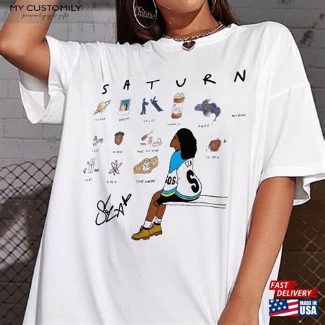 Sza Saturn Unisex T Shirt White 2024 New Release Music Fan Tee Single