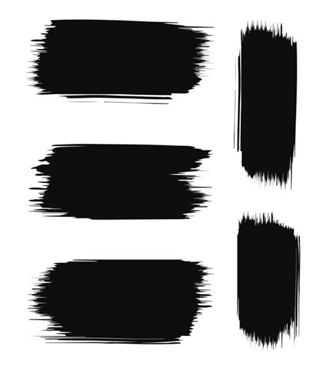 Premium Vector Set Of Brush Strokes Black Ink Grunge Brush Strokes