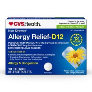 Cvs Health Allergy Relief D Extended Release Tablets Non Drowsy