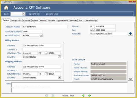 Microsoft Access Invoice Database Template Free Of Access Accounting Template This Database ...