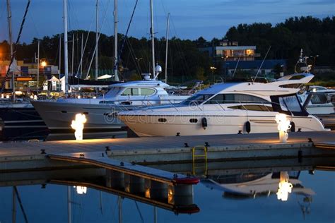 The marina at night stock photo. Image of marine, dock - 122676194