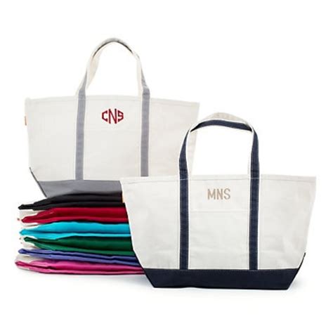 Monogrammed Boat Tote Personalized Large Canvas Tote Bag Etsy