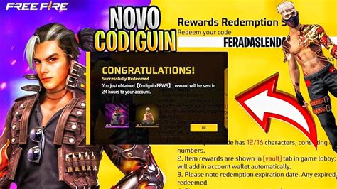 CODIGUIN FF 2024 código Free Fire Fera das Lendas Resgate no Rewards