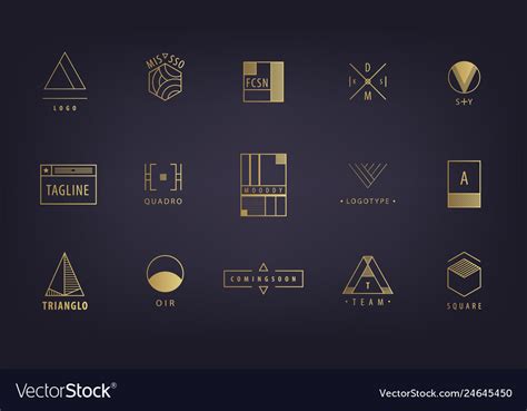 Set Abstract Geometric Logos Forms Royalty Free Vector Image