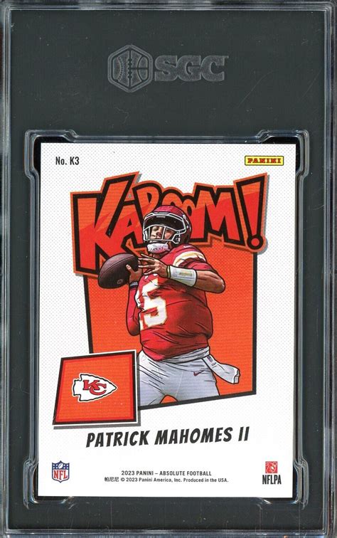 2023 Panini Absolute KABOOM K3 Patrick Mahomes II Chiefs SSP SGC 9 5