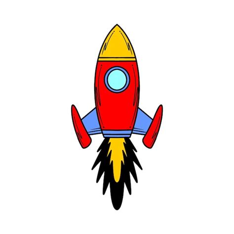 Premium Vector | Rocket cartoon hand drawing style