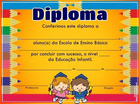 Diplomas Prontos E Fundos Edit Veis Para Formatura Infantil