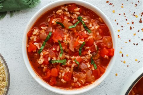 Quick And Easy Tomato Rice Soup Recipe