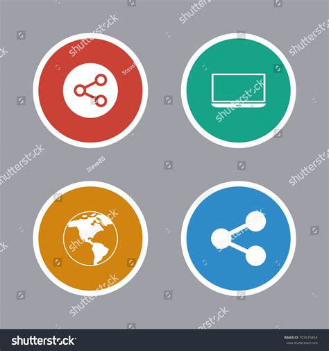 Network Icons Set Stock Vector Royalty Free 707675854 Shutterstock