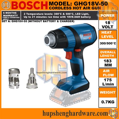 Bosch Ghg V Set A Cordless Hot Air Gun V C C