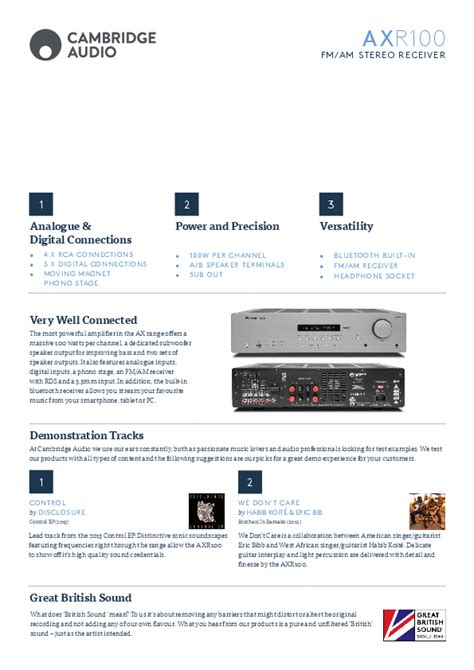 Cambridge Audio Axa35 Integrated Amplifier Instruction Manual