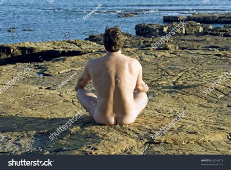 Colour Landscape Photo Naked Man Sitting Stock Photo 48240673 Shutterstock