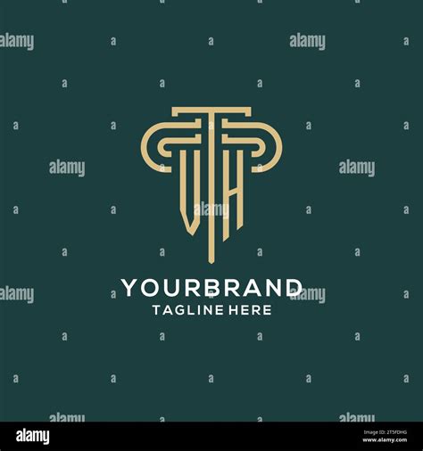 Initial VH Pillar Logo Elegant And Luxury Law Firm Logo Vector Graphic