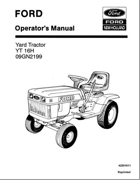 New Holland Ford Yard Tractor YT 16H Operator S Manual 42001611