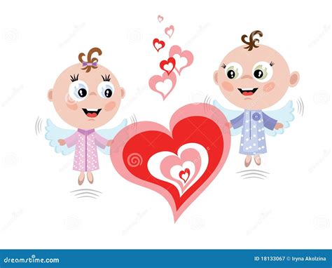 Angels With Hearts Stock Vector Illustration Of February 18133067