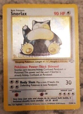 Pokémon TCG Snorlax Jungle 27 64 Regular Unlimited Rare eBay