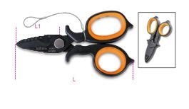 Beta Tools 1128BAX-HS H-Safe Tethered Double-Acting Electricians' Scissors