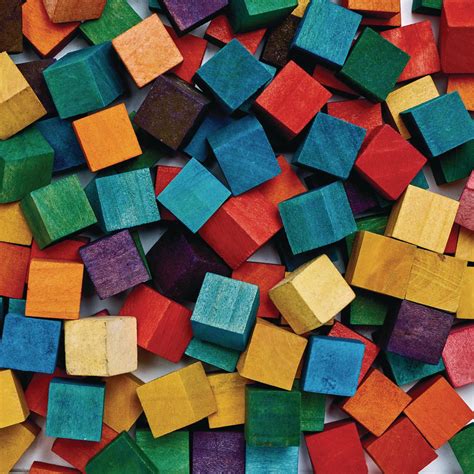 Colorations Colored Wood Cubes 196 Pieces 58 Inch Dyed Natural Wood