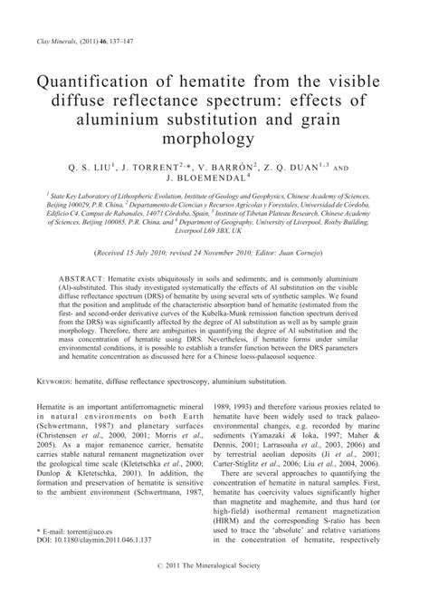 PDF Quantification Of Hematite From The Visible Diffuse Reflectance