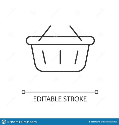 Shopping Basket Linear Icon Stock Vector Illustration Of Line