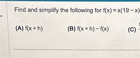 Solved Find And Simplify The Following For Chegg