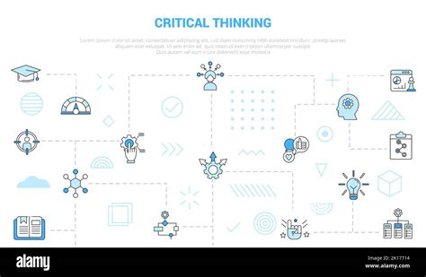 Critical Thinking Concept With Icon Set Template Banner With Modern Blue Color Style Vector