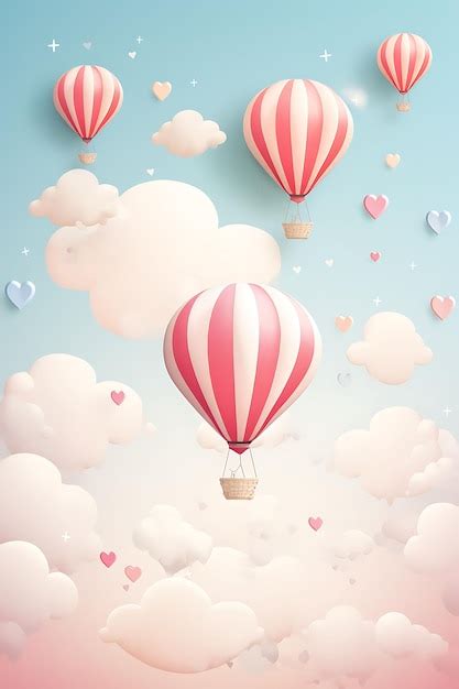 Background Of Whimsical Hot Air Balloon Wedding Invitation Card Balloon