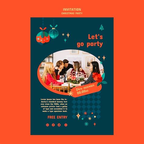 Free PSD | Christmas party invitation template