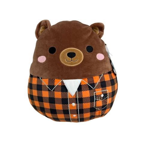 Kellytoy Toys Squishmallows Omar The Bear Plaid Shirt Kellytoy