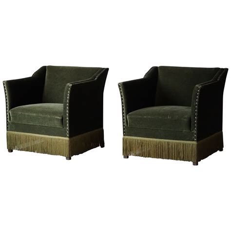 Pair Of Danish Art Deco Lounge Chairs In The Style Of Kaj Gottlob