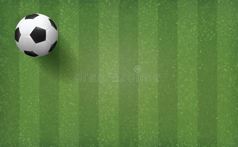 Soccer Football Ball On Green Grass Field Pattern And Texture Background Stock Vector