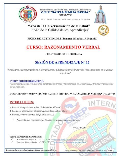 PDF CURSO RAZONAMIENTO VERBAL Año de la Universalización de la