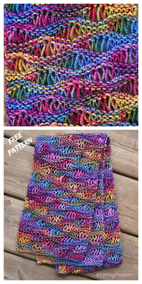 Knit Drop Stitch Scarf Free Knitting Pattern