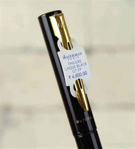 Buy Waterman phileas lacquer black fountain pen with plated F nib