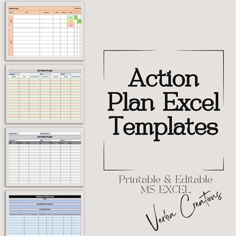 Action Plan Excel Template, Action Plan Management, Improvement Action ...