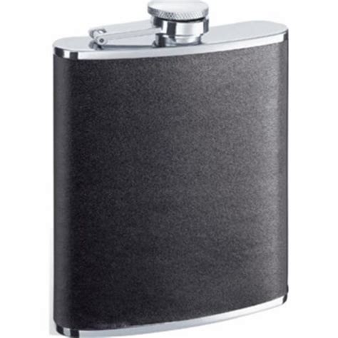 Visol Vf1142 Ano Black Leather Stainless Steel 6oz Hip Flask 1 Kroger