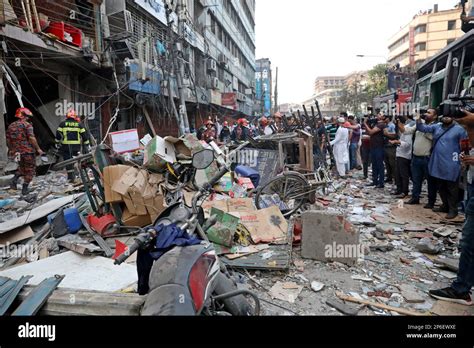 Dhaka Bangladesh Th Mar Firefighters And Emergency Gather