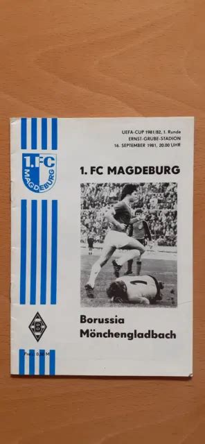 Programm Vom Uefa Cup Spiel Fc Magdeburg Borussia M Nchengladbach