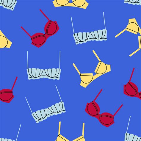 Seamless Pattern With Woman Lingerie And Underwear Background With Various Colorful Underwear