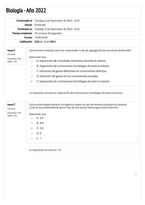 Cuestionario De Autoevaluaci N Del Tp Pregunta Correcta Se